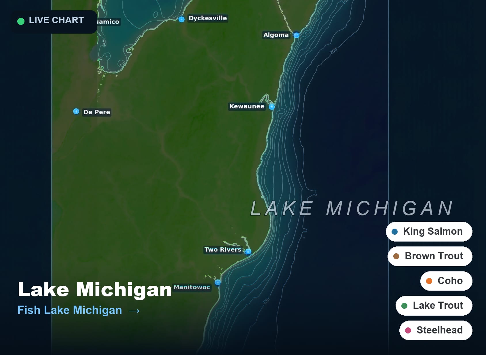 Lake Michigan live chart